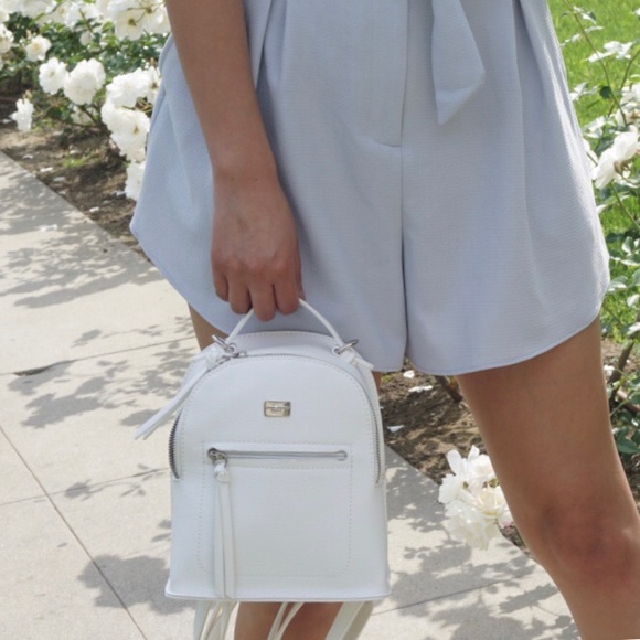 David Jones White Mini Backpack - Picture 2 of 4